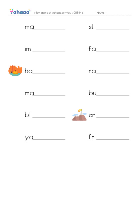 RAZ Vocabulary W: Atlantic Crossing PDF worksheet writing row