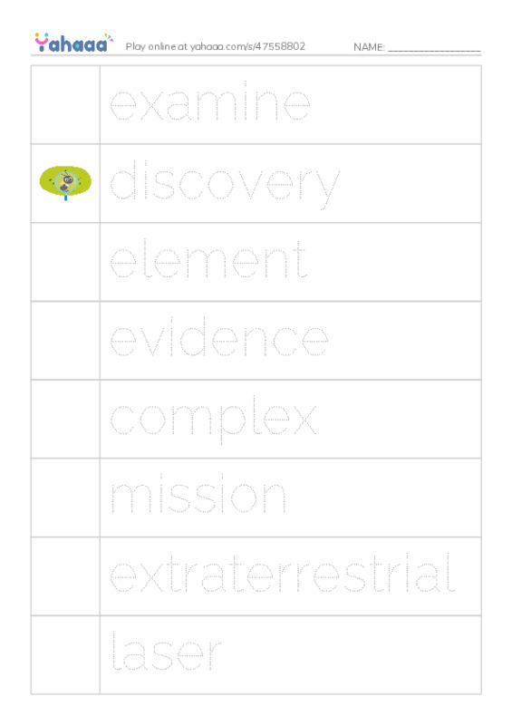 RAZ Vocabulary W: Curiosity on Mars PDF one column image words