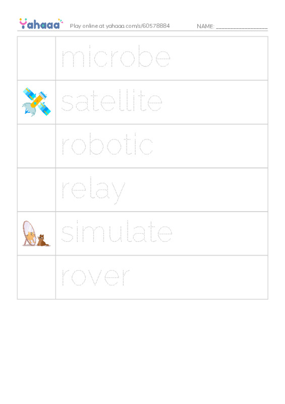 RAZ Vocabulary W: Curiosity on Mars2 PDF one column image words