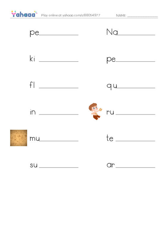 RAZ Vocabulary W: Discovery in the Americas PDF worksheet writing row