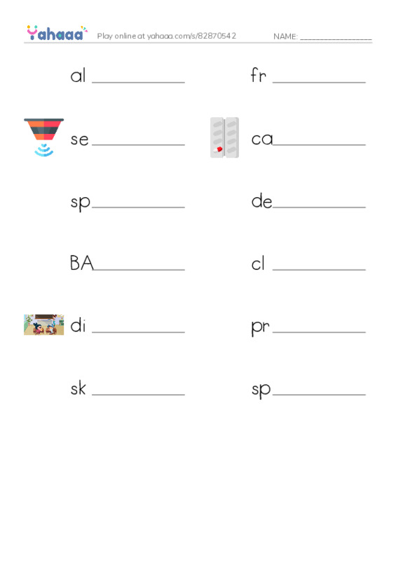 RAZ Vocabulary W: Fearless Felix PDF worksheet writing row