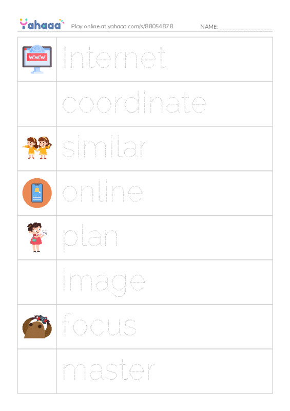 RAZ Vocabulary W: HighTech Treasure Hunt PDF one column image words