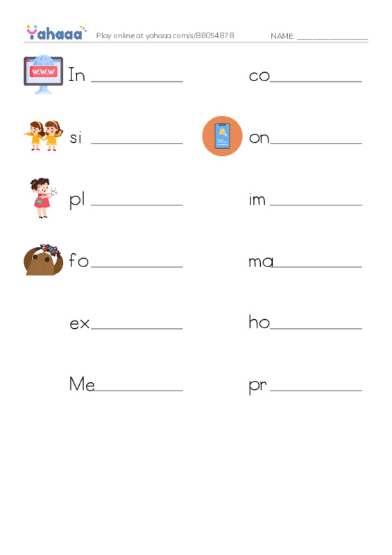 RAZ Vocabulary W: HighTech Treasure Hunt PDF worksheet writing row