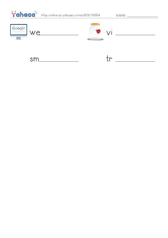 RAZ Vocabulary W: HighTech Treasure Hunt2 PDF worksheet writing row
