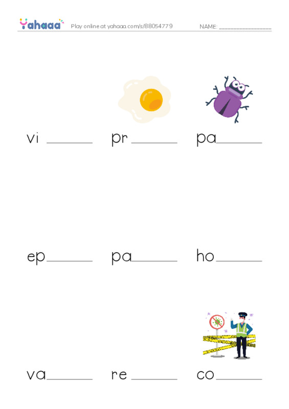 RAZ Vocabulary W: InFLUenza PDF worksheet to fill in words gaps