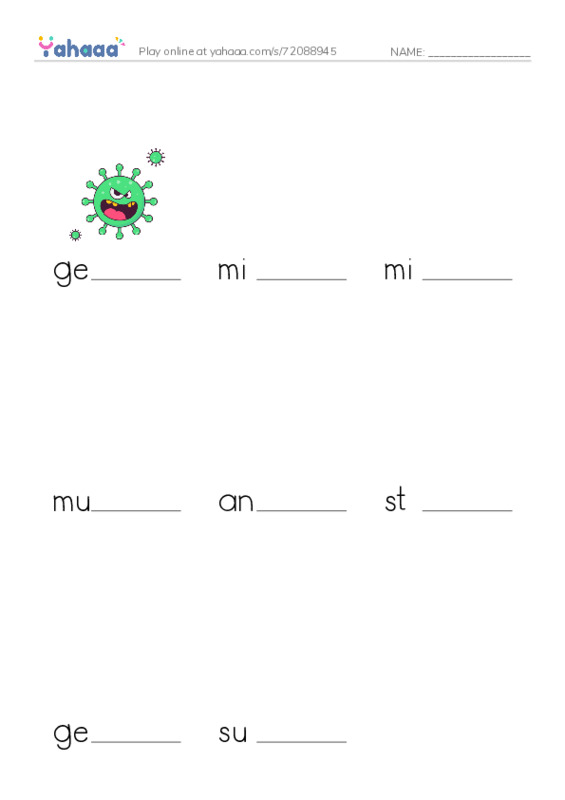 RAZ Vocabulary W: InFLUenza2 PDF worksheet to fill in words gaps