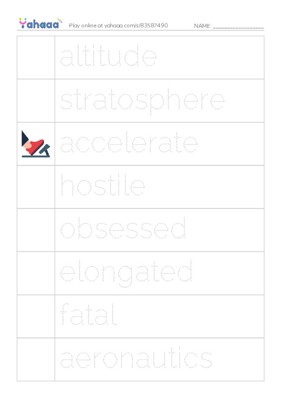 RAZ Vocabulary W: Joe Kittinger An Unsung Hero PDF one column image words