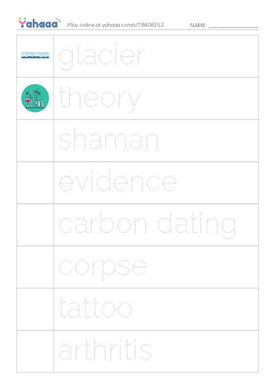 RAZ Vocabulary W: Otzi the Iceman PDF one column image words