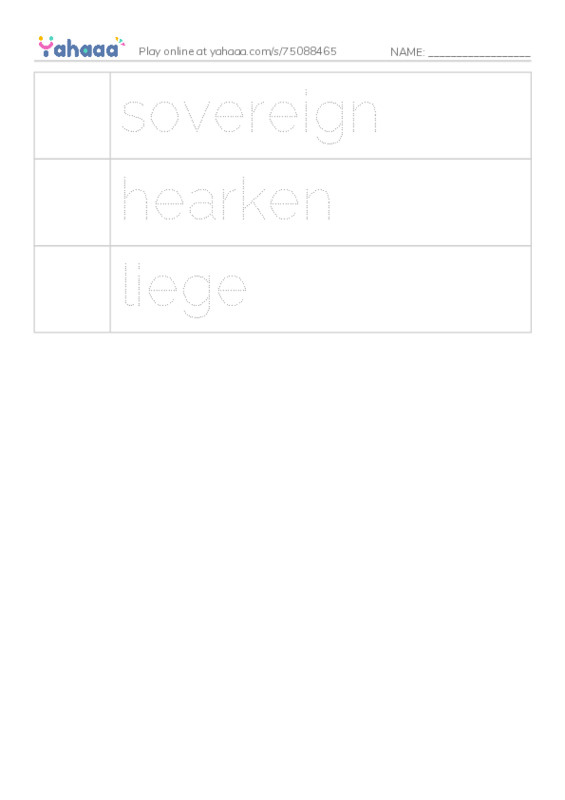 RAZ Vocabulary W: Robin Hood and the King2 PDF one column image words