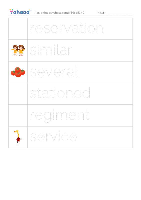 RAZ Vocabulary W: The Buffalo Soldiers2 PDF one column image words