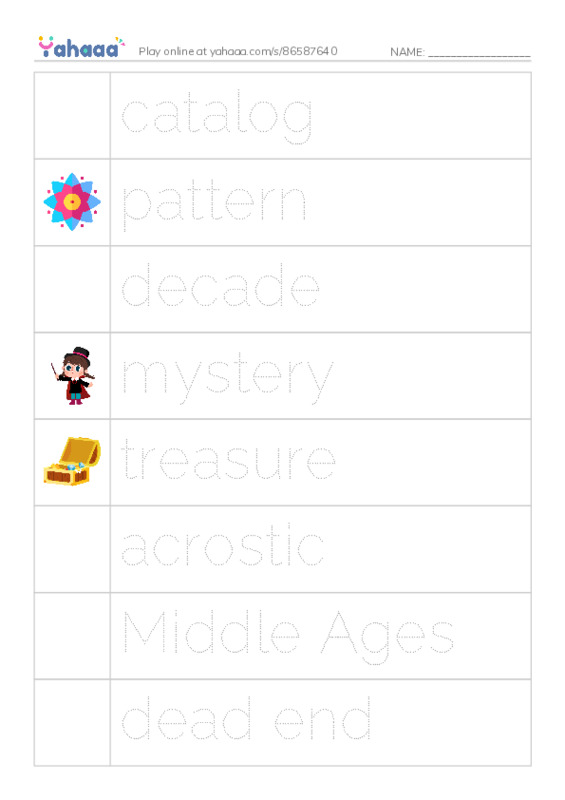 RAZ Vocabulary W: The Mystery of Granville Library PDF one column image words