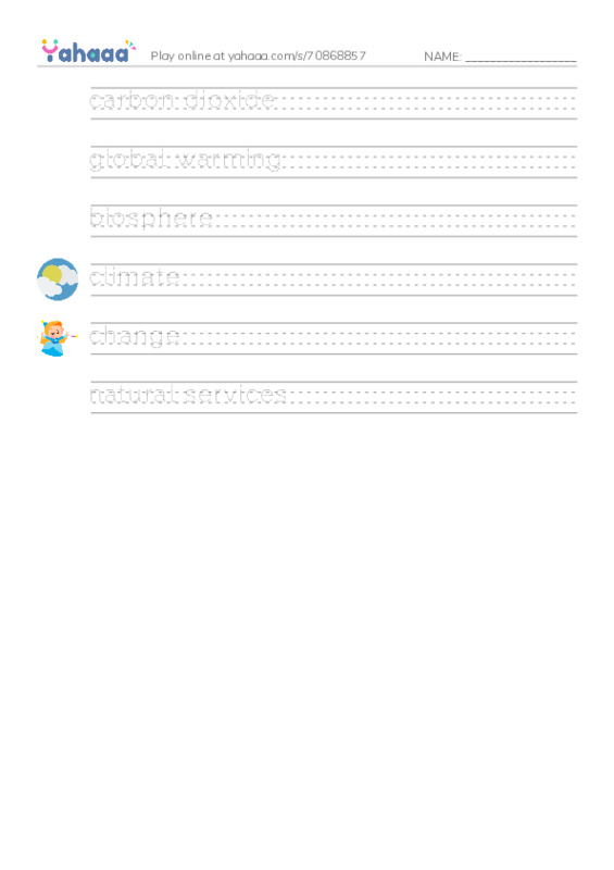 RAZ Vocabulary W: The University of Arizona College of Science Biosphere 22 PDF write between the lines worksheet