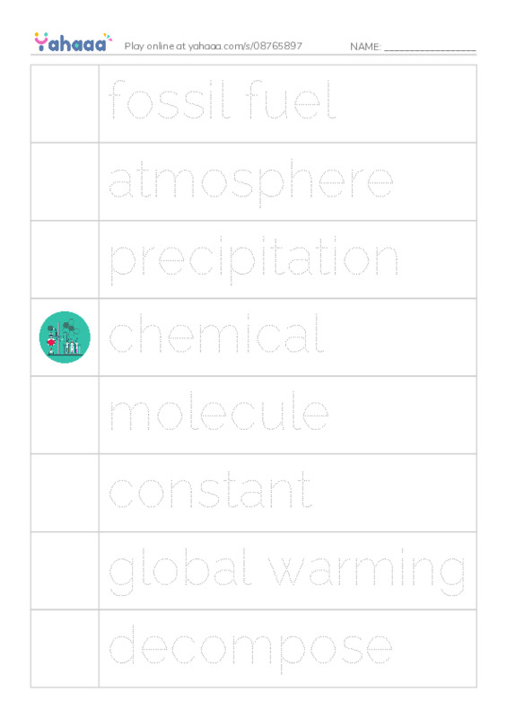 RAZ Vocabulary W: Threats to Our Atmosphere PDF one column image words