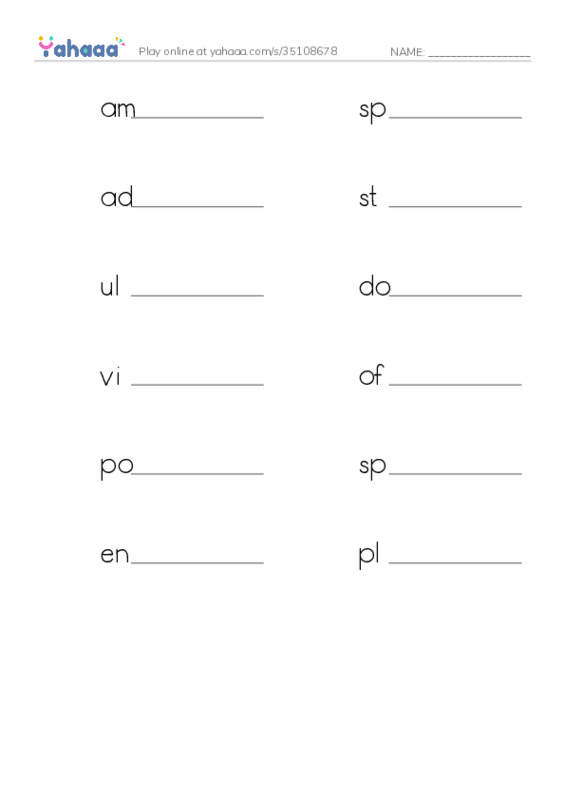 RAZ Vocabulary X: American Football PDF worksheet writing row