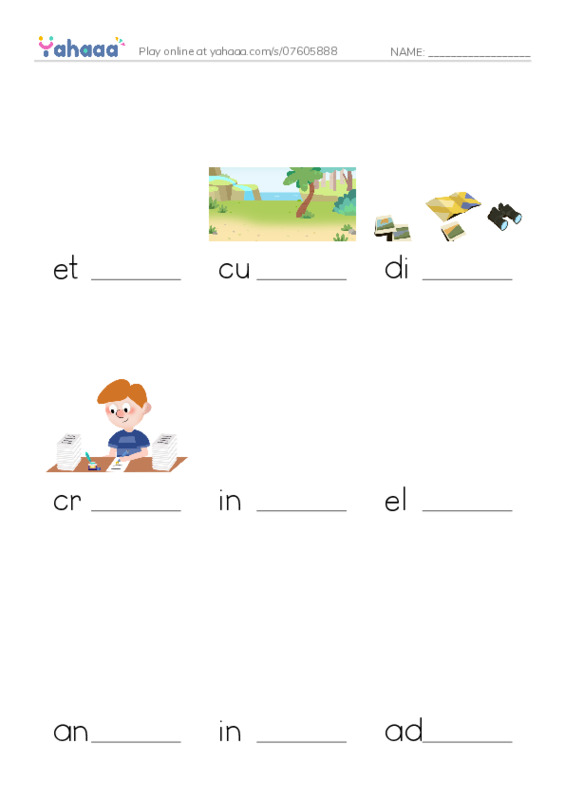 RAZ Vocabulary X: Body Art PDF worksheet to fill in words gaps
