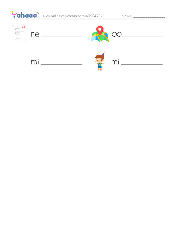 RAZ Vocabulary X: DDay2 PDF worksheet writing row