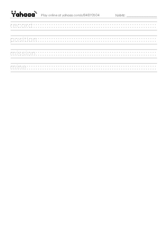 RAZ Vocabulary X: DDay2 PDF write between the lines worksheet