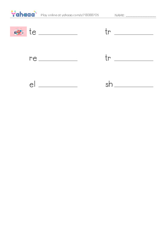 RAZ Vocabulary X: Fun By Remote Control2 PDF worksheet writing row