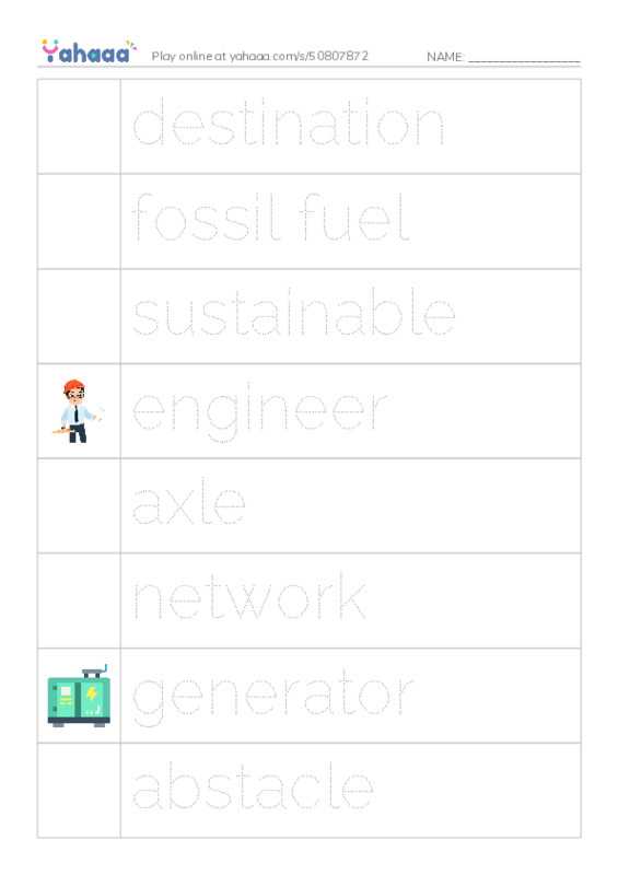 RAZ Vocabulary X: HighSpeed Trains PDF one column image words