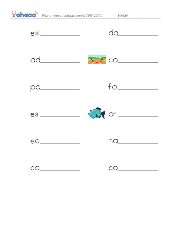 RAZ Vocabulary X: Invasion of the Pythons PDF worksheet writing row