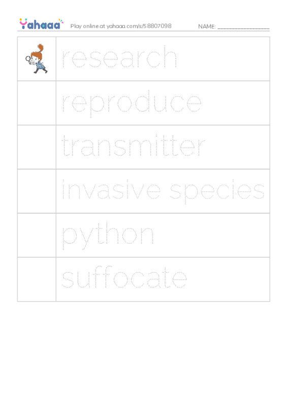 RAZ Vocabulary X: Invasion of the Pythons2 PDF one column image words