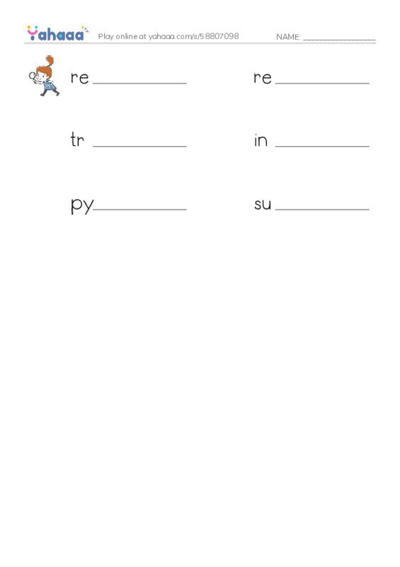 RAZ Vocabulary X: Invasion of the Pythons2 PDF worksheet writing row