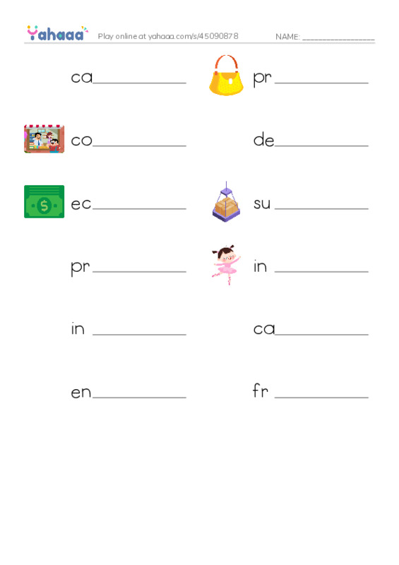 RAZ Vocabulary X: Making Big Bolstead Bucks PDF worksheet writing row