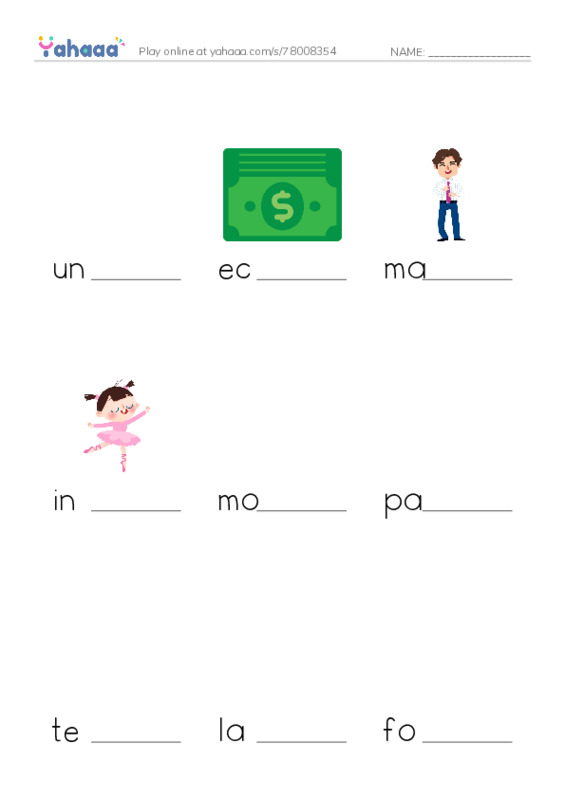 RAZ Vocabulary X: Malik Had a House PDF worksheet to fill in words gaps