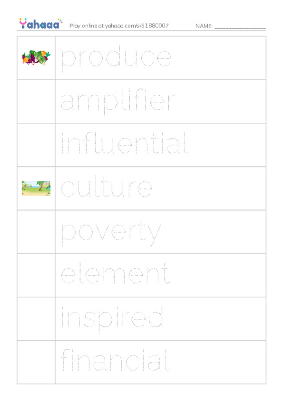 RAZ Vocabulary X: Roots of Rap PDF one column image words