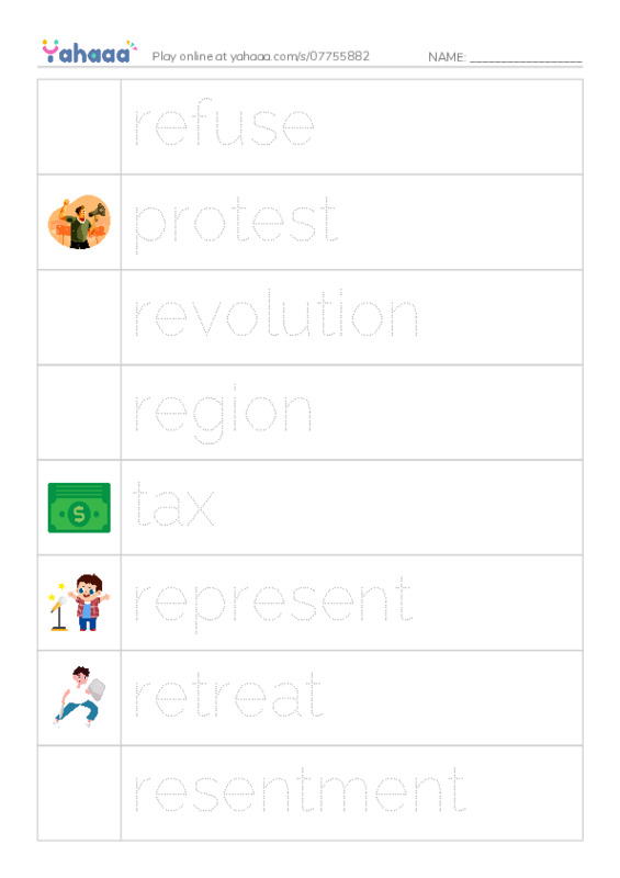 RAZ Vocabulary X: Seeds of Revolution(1) PDF one column image words