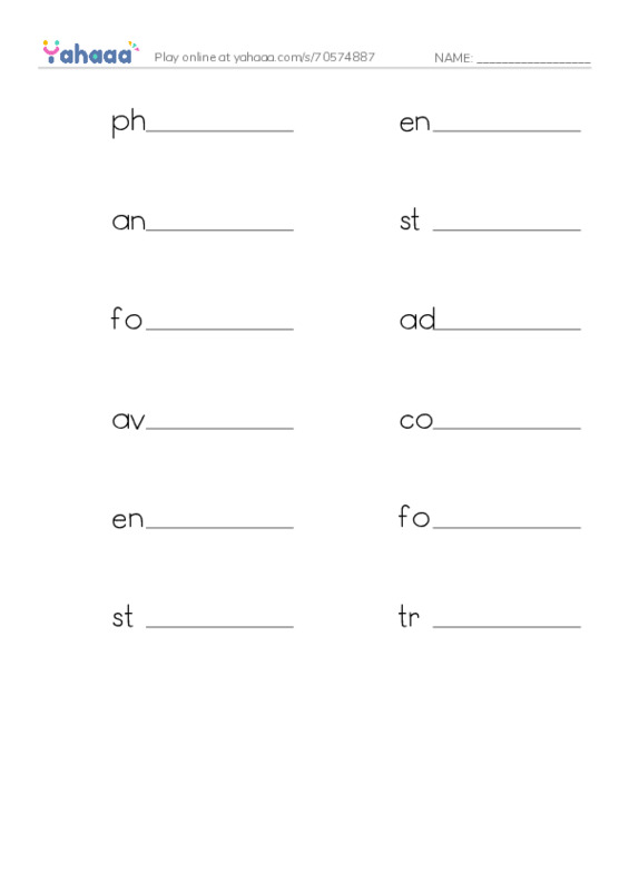 RAZ Vocabulary X: Soccer PDF worksheet writing row