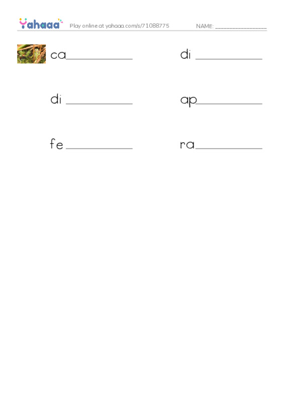 RAZ Vocabulary X: Talking to Each Other PDF worksheet writing row