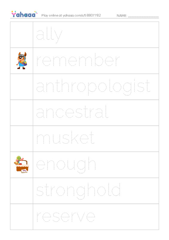 RAZ Vocabulary X: The Algonquins PDF one column image words