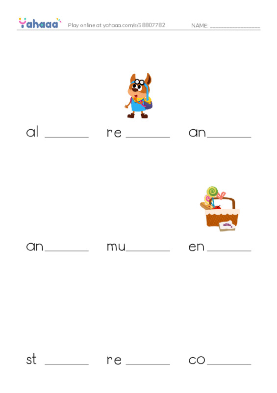 RAZ Vocabulary X: The Algonquins PDF worksheet to fill in words gaps