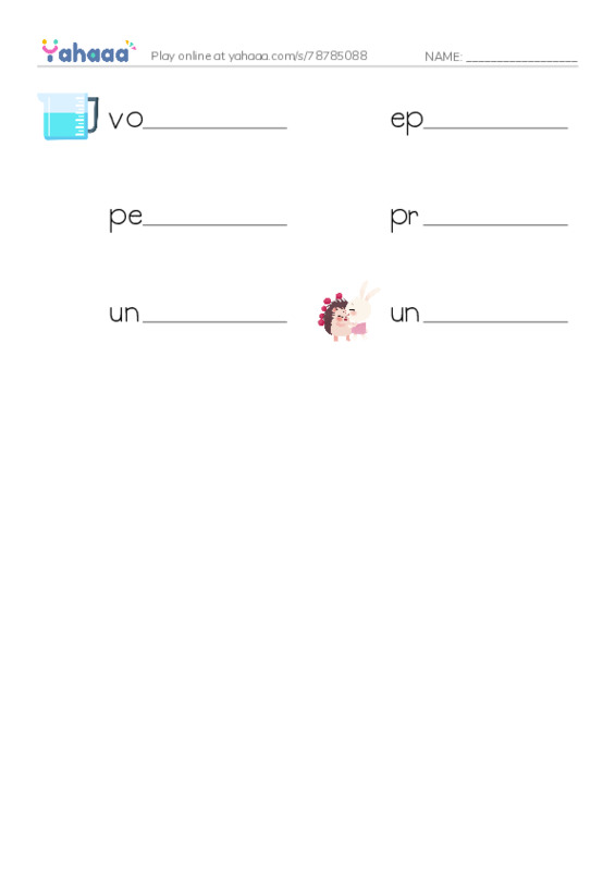 RAZ Vocabulary X: The Amazing Amazon2 PDF worksheet writing row