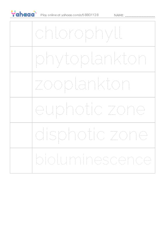 RAZ Vocabulary X: The Amazing Undersea Food Web2 PDF one column image words