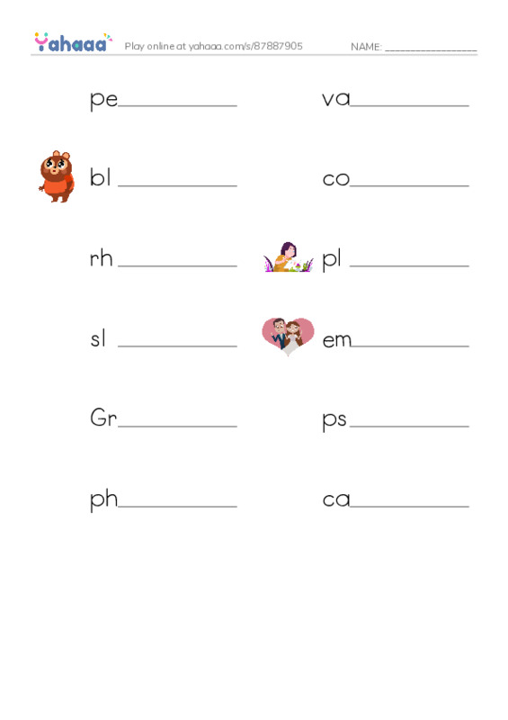 RAZ Vocabulary X: The Blues More Than a Feeling PDF worksheet writing row