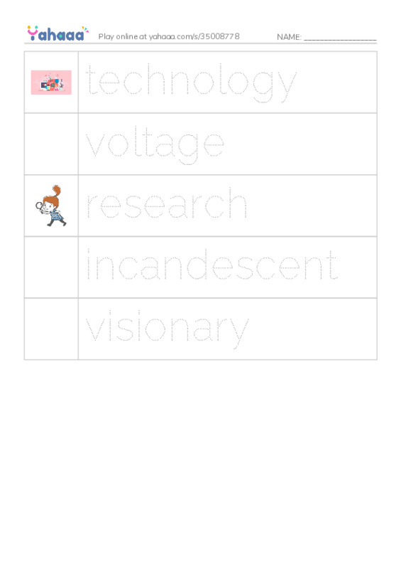 RAZ Vocabulary X: The Genius of Tesla2 PDF one column image words