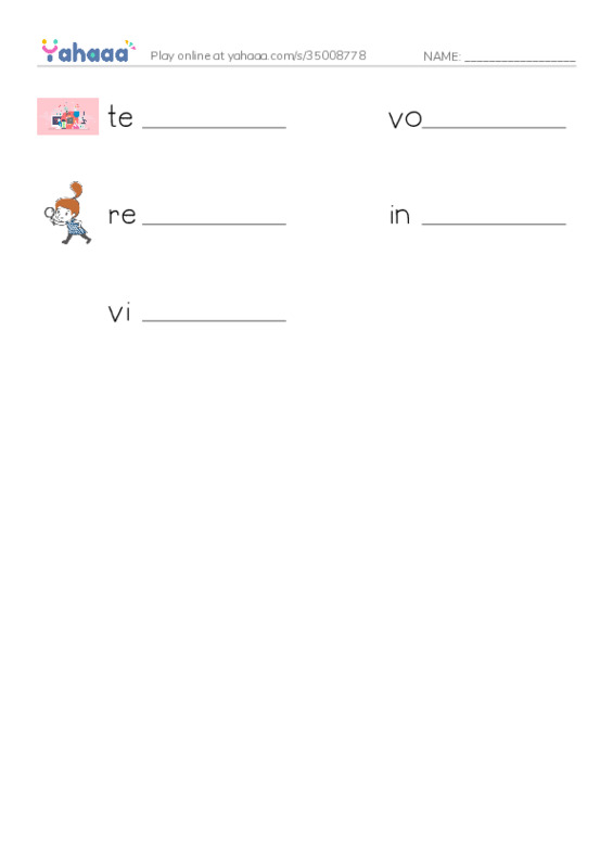 RAZ Vocabulary X: The Genius of Tesla2 PDF worksheet writing row