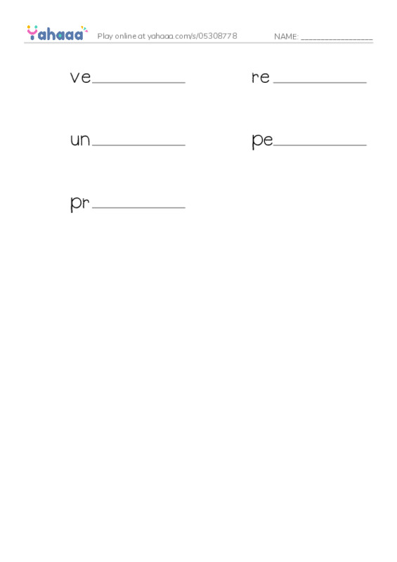 RAZ Vocabulary X: The Gettysburg Address2 PDF worksheet writing row
