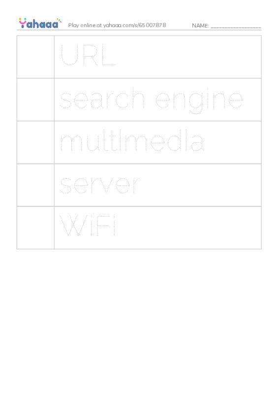 RAZ Vocabulary X: The Internet2 PDF one column image words
