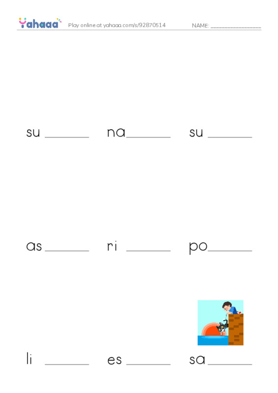 RAZ Vocabulary X: The Reef PDF worksheet to fill in words gaps