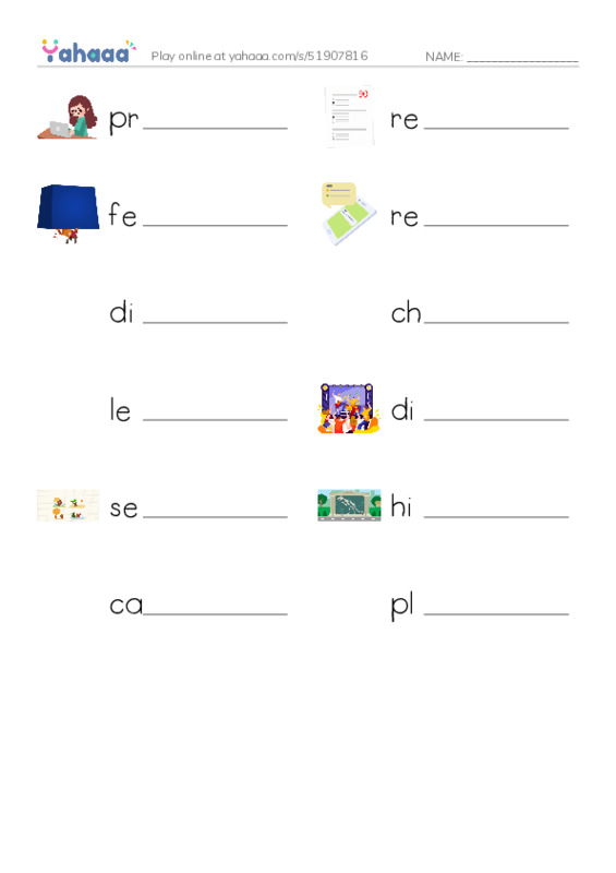 RAZ Vocabulary X: The Wonderful World Series PDF worksheet writing row