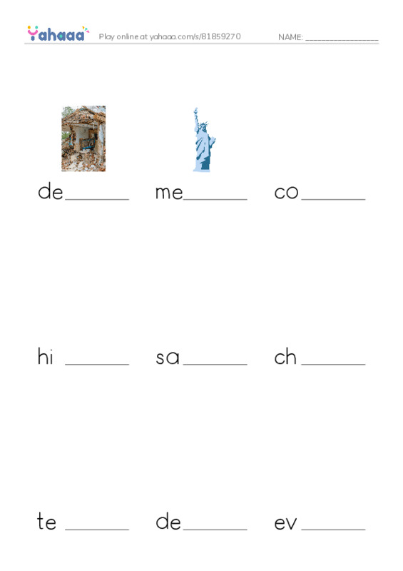 RAZ Vocabulary Y: 911 A Dark Day PDF worksheet to fill in words gaps