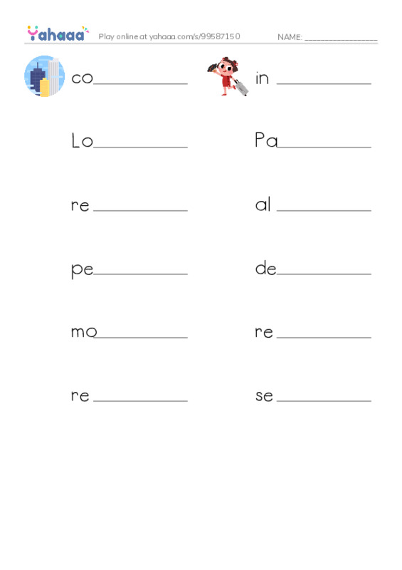 RAZ Vocabulary Y: Battling for Independence PDF worksheet writing row