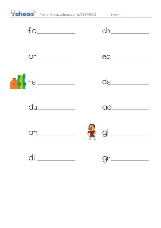 RAZ Vocabulary Y: Biomimicry PDF worksheet writing row
