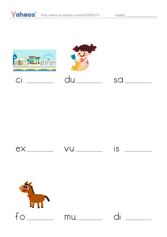 RAZ Vocabulary Y: Born on Sable Island PDF worksheet to fill in words gaps