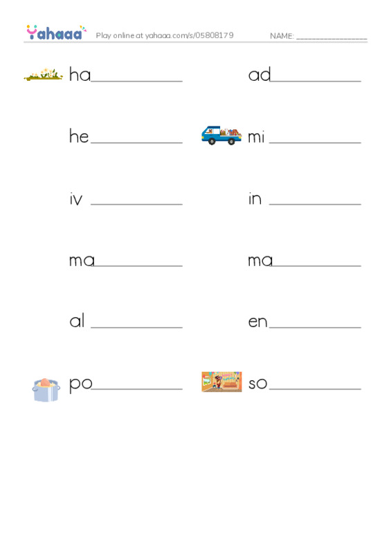 RAZ Vocabulary Y: Elephants Giant Mammals PDF worksheet writing row