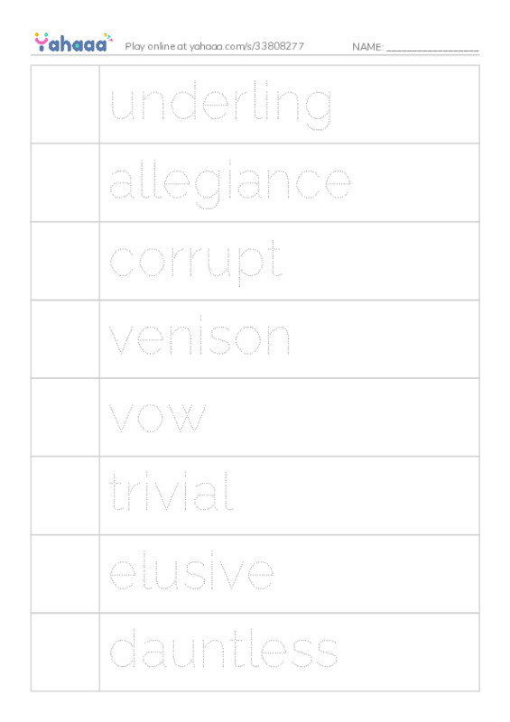 RAZ Vocabulary Y: How Little John Joined Robin Hood PDF one column image words