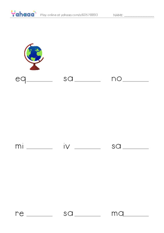 RAZ Vocabulary Y: Kenya PDF worksheet to fill in words gaps